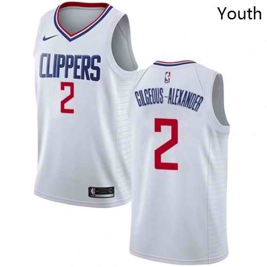 Youth Nike Los Angeles Clippers 2 Shai Gilgeous Alexander Swingman White NBA Jersey Association Edition